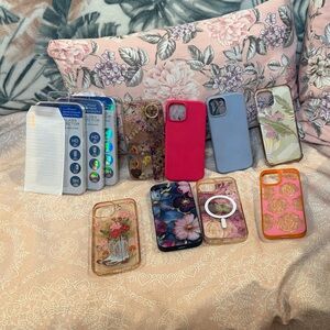 8 Floral and Solid Color Phone Cases for IPhone 15 and 15Pro